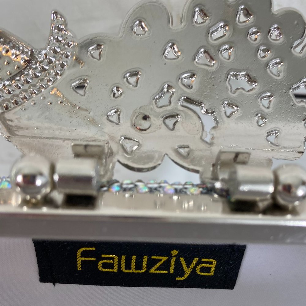 Fawziya Designer Rhinestone Peacock Glamour Shoulder Handbag ~ NWOT - Picture 2 of 13